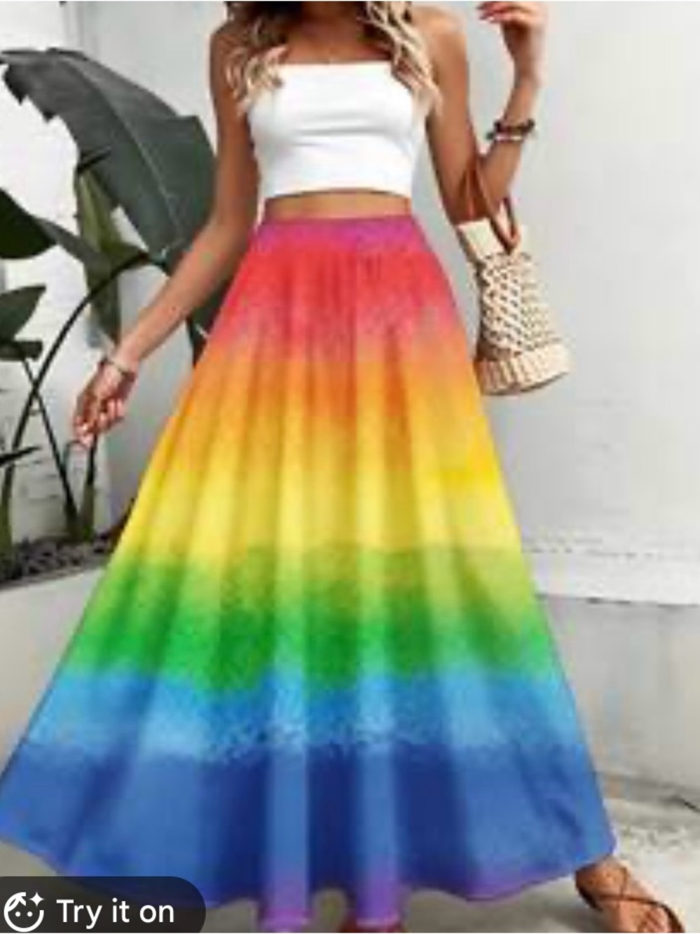 Women's Rainbow Ombre Maxi Skirt - Multicolor